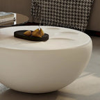 Table basse gigogne 42 moderne ronde blanc crème, 2 pièces pour le salon - 62