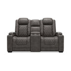 Signature Design by Ashley HyllMont – Causeuse inclinable électrique grise avec console – 71,75 po L x 39 po P x 44 po H