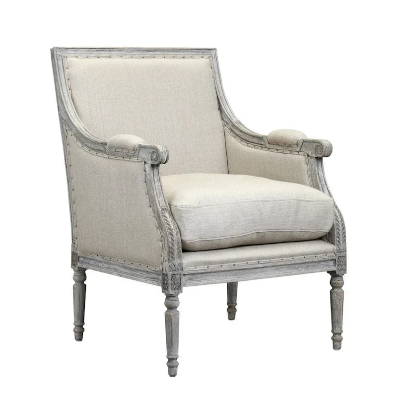 Fauteuil en bois blanc cassé Burnham Home Designs, collection Prentice