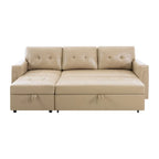 Canapé d'angle réversible convertible avec lit gigogne, méridienne de rangement et pieds durables