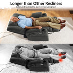 Fauteuil inclinable électrique double moteur grand et large MCombo avec massage et double chauffage pour personnes âgées de grande taille, tissu R7635