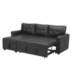 Canapé d'angle réversible convertible avec lit gigogne, méridienne de rangement et pieds durables
