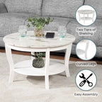 Table basse ronde avec étagère