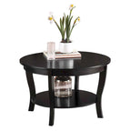 Table basse ronde avec étagère