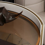 Table de chevet de luxe en verre avec tiroir de rangement et niche ouverte