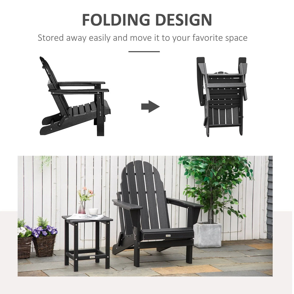Chaise Adirondack pliante, chaises longues de plage en plastique HDPE toutes saisons pour terrasse et mobilier de jardin