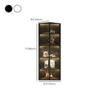 Meuble d'angle d'exposition moderne en bois et métal gris avec porte vitrée