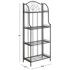 SAFAVIEH Bryn Étagère de boulanger d'extérieur victorienne en fer forgé à 4 niveaux - 63,5 cm l x 38,1 cm P x 160 cm H - 25L x 15P x 63H