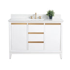 Meuble-lavabo Vanity Art avec évier en céramique et dessus en marbre reconstitué