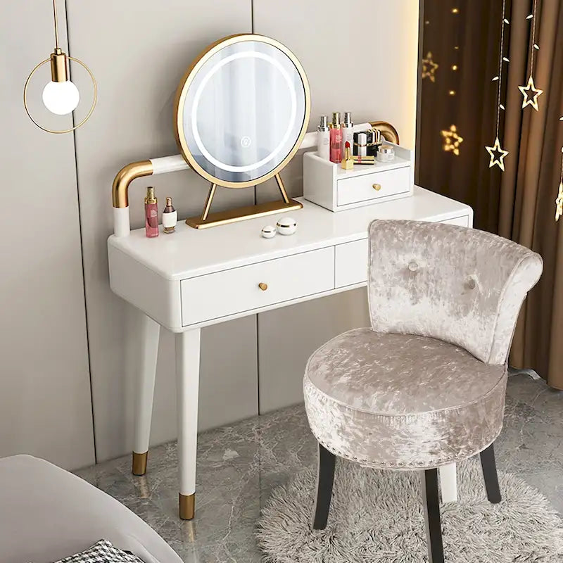 Tabouret de Coiffeuse en Bois Massif de 69,85 cm de haut - 69,85 H X 48,26 L X 29,97 P