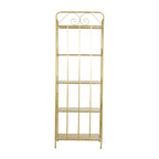 Étagère de Boulanger Pliable Haute à 5 Niveaux en Métal Décoratif pour Intérieur/Extérieur - Or ou Blanc - Roche River Decor