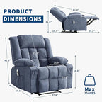 Fauteuil inclinable télécommandé avec fonction chauffage et massage