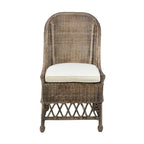Chaise d'appoint de salle à manger capitonnée en rotin naturel par East at Main