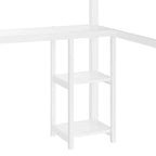 Lit mezzanine queen - Armoire et bureau intégrés, Cadre métallique avec étagères