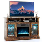 Meuble TV avec cheminée électrique, lumières LED et télécommandes