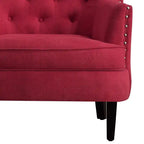 Moser Bay Mignon Fauteuil d'appoint à oreilles capitonné large de 76 cm en velours et lin