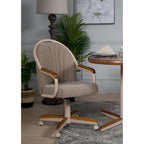 Chaise pivotante et inclinable à roulettes avec coussin pour salle à manger décontractée