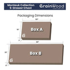 Commode 5 tiroirs en bois massif Montauk Grain Wood Furniture