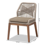 Chaise de salle à manger en acajou tressée en corde de style transitionnel moderne ââ‚?Grise