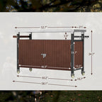 Chariot de barbecue extérieur avec plateau en acier inoxydable (sans tabouret)