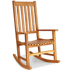 Fauteuil à bascule avec cadre en bois massif, fauteuil à bascule de véranda, intérieur/extérieur