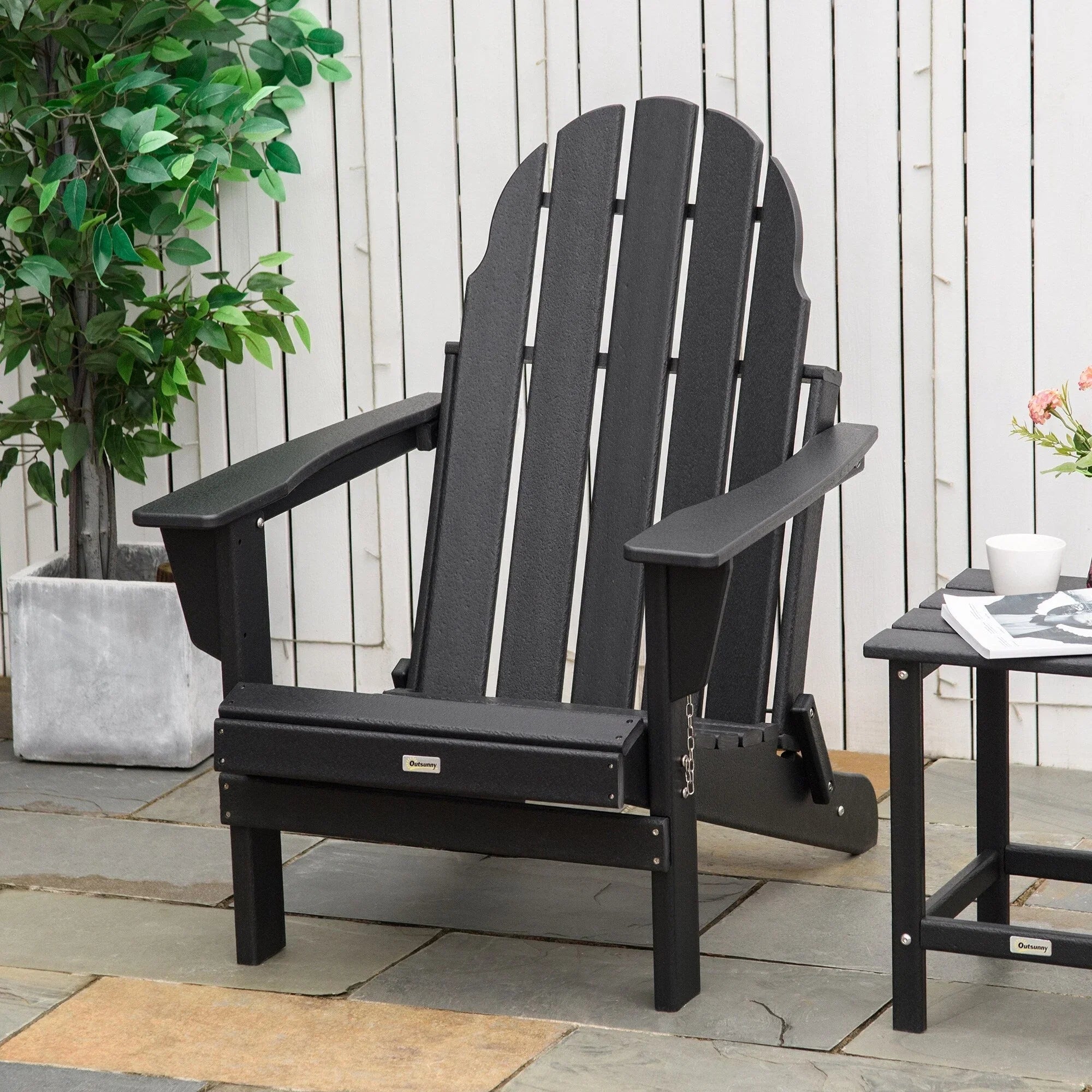 Chaise Adirondack pliante, chaises longues de plage en plastique HDPE toutes saisons pour terrasse et mobilier de jardin