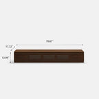 Meuble TV minimaliste avec tiroirsConsole multimédia en bois massif avec placards, porte abattante, placage noyer, entièrement assemblé