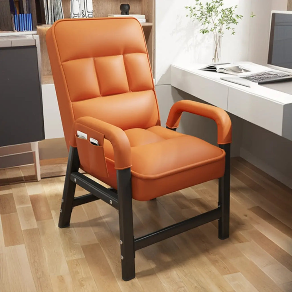 Chaise de bureau moderne à 4 pieds, rembourrée, gris