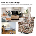 Fauteuil à bascule pivotant Georg en tissu confortable à motif floral avec accoudoirs arrondis par HULALA HOME