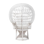 Fauteuil Peacock en rotin naturel blanc bohème moderne