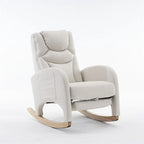 Fauteuil à bascule de puériculture ergonomique en tissu avec repose-pieds réglable