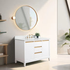 Meuble-lavabo Vanity Art avec évier en céramique et dessus en marbre reconstitué
