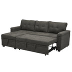 Canapé d'angle réversible convertible avec lit gigogne, méridienne de rangement et pieds durables