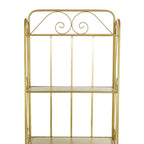 Étagère de Boulanger Pliable Haute à 5 Niveaux en Métal Décoratif pour Intérieur/Extérieur - Or ou Blanc - Roche River Decor
