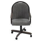 Chaise pivotante et inclinable à roulettes avec coussin pour salle à manger décontractée