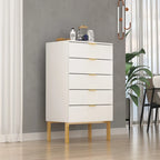 Commode de rangement à 5 tiroirs Table de chevet Meuble de rangement 60 cm L Blanc/Dos