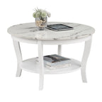 Table basse ronde avec étagère
