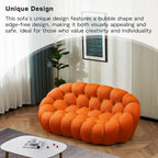 Canapé paresseux courbé 2 places Bubble de forme nid d'abeille avec tissu textile 3D pour salon et appartement