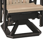 Fauteuil à bascule pivotant OS Home and Office Model Fan Back Glider en Weatherwood avec base noire