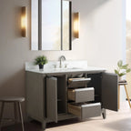 Meuble-lavabo Vanity Art avec évier en céramique et dessus en marbre reconstitué
