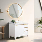Meuble-lavabo Vanity Art avec évier en céramique et dessus en marbre reconstitué