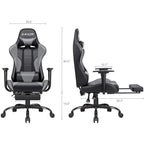 Chaise de jeu avec repose-pieds - Chaise de bureau ergonomique