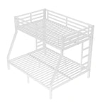 Lit superposé double en métal pour adolescents et adultes, gain de place, réduction du bruit, pas besoin de sommier, blanc
