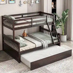 Lit superposé Gymax double sur grand avec lit gigogne double convertible