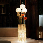 Lampadaire LED en rotin à brancher pour salon