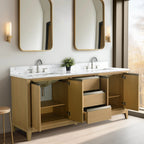 Meuble-lavabo Vanity Art avec évier en céramique et dessus en marbre reconstitué