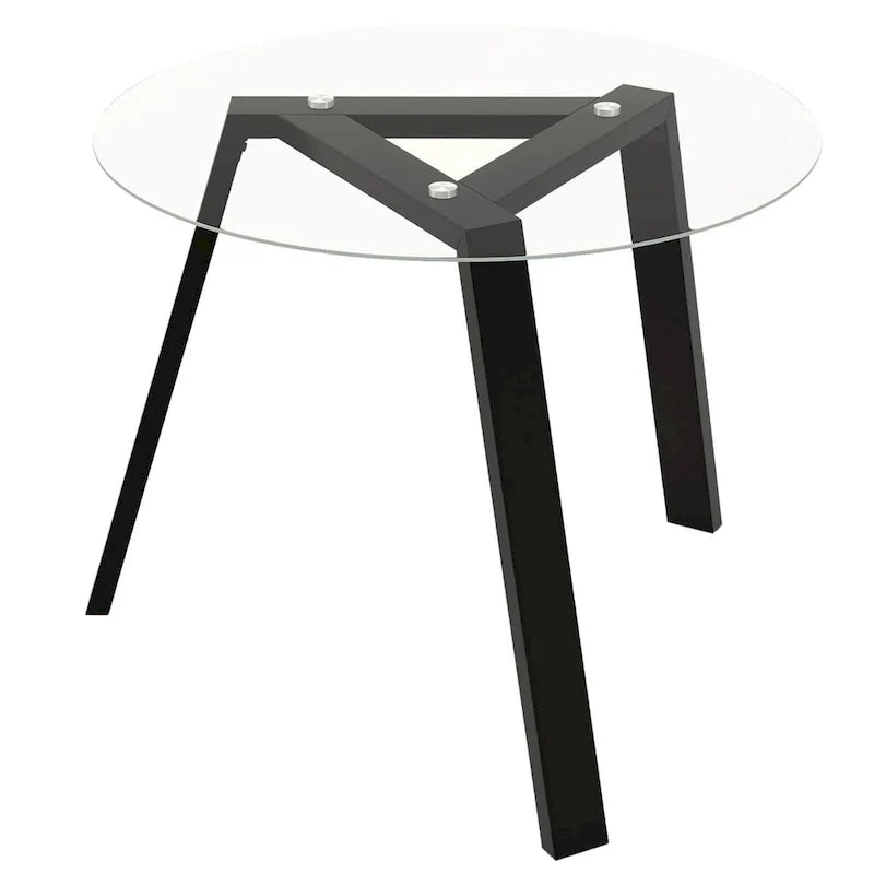 Table de salle à manger ronde en verre Costway 36" pour 4 personnes avec plateau en verre trempé - Voir détails