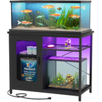 Meuble pour aquarium de 75 à 110 litres avec prises de courant et éclairage LED