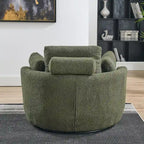 Fauteuil crapaud pivotant surdimensionné avec pouf de rangement lune