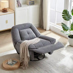 Fauteuil inclinable pivotant et coulissant en velours côtelé avec repose-pieds pour salon